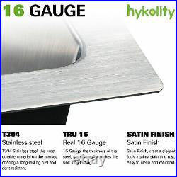 Hykolity 33 in. 50/50 Double Bowl 16 Gauge Undermount Sink Stainless Steel