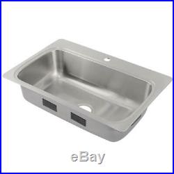 KOHLER Drop-in Kitchen Sink 33 in. 1-Hole Single Bowl 18-Gauge Stainless Steel