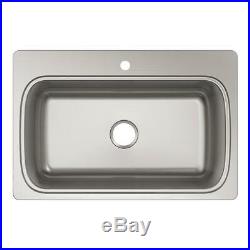 KOHLER Drop-in Kitchen Sink 33 in. 1-Hole Single Bowl 18-Gauge Stainless Steel