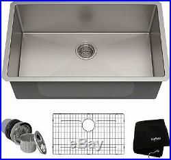 KRAUS 30 Inch Undermount Kitchen Sink Single Bowl Stainless Steel 16 Gauge
