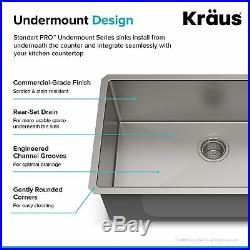 KRAUS Standart PRO 30-inch 16 Gauge Undermount Single Bowl Stainless Steel Ki