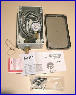 Kele PTX1 Pressure Transmitter Enclosed with Gauge PTX1-007 0-100 Psi PTX1E-G-07