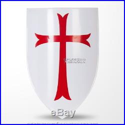 Knight Templar medieval crusader red cross heater shield 18 gauge steel
