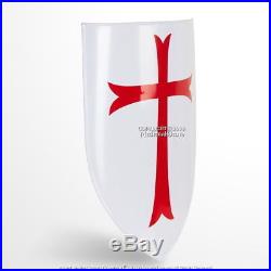 Knight Templar medieval crusader red cross heater shield 18 gauge steel