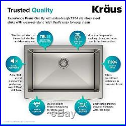 Kraus 30 inch Farmhouse Apron Single Bowl Kitchen Sink 16 gauge Stainless Steel