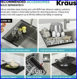 Kraus 33 Undermount 16 Gauge Stainless Steel 50/50 Double Bowl Kitchen Sink