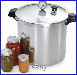 Large Canner Pressure Cooker Stainless Steel Aluminum 23Qt Home Canning with Gauge