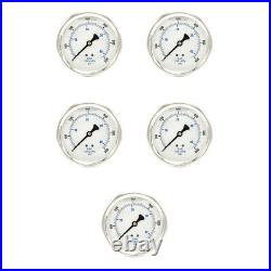 Liquid Filled Back Mount Pressure Gauge with 4 Dial, 0-600 PSI, 1/4 Male NPT