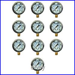 Liquid Filled Lower Mount Pressure Gauge with 1.5 Dial, 0-5000PSI, 1/8Male NPT