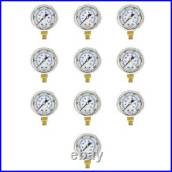 Liquid Filled Lower Mount Pressure Gauge with 2 Dial, 0-1000 PSI, 1/8 Male NPT