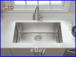 Luxury 30 Kitchen Sink Undermount Single Bowl, 16 Gauge Stainless Steel, Modern
