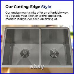 Luxury Thick 16 Gauge Undermount Stainless Steel Kitchen Sink 32 inch 60/40