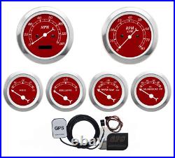 MOTOR METER RACING Classic 6 Gauge Set Electrical GPS Speedometer MPH °F PSI