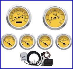 MOTOR METER RACING Classic 6 Gauge Set GPS Electrical Speedometer KMH °C BAR