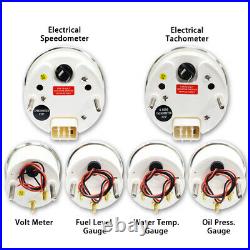 MOTOR METER RACING Classic 6 Gauge Set GPS Electrical Speedometer MPH °F PSI