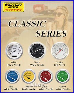 MOTOR METER RACING Classic 6 Gauge Set GPS Electrical Speedometer MPH °F PSI