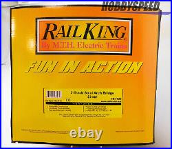 MTH RAILKING 2 TRACK STEEL ARCH BRIDGE SILVER O GAUGE railroad 40-1123 NEW