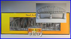 MTH REALTRAX 1 LIGHTED SILVER STEEL ARCH TRACK BRIDGE O GAUGE train 40-1117 NEW