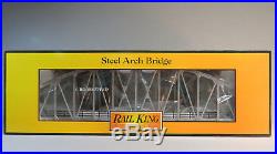 MTH REALTRAX 1 LIGHTED SILVER STEEL ARCH TRACK BRIDGE O GAUGE train 40-1117 NEW