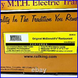 MTH Rail King McDONALDS RESTAURANT 30-9034 Original, O-Gauge, BRAND NEW In Box