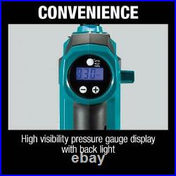 Makita Cordless Electric Inflator 18-Volt Hose Digital Pressure Gauge Handle