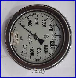 McDaniel S23025-06-CLT 0-20000 psi Oil Filled Pressure Gauge Stainless Steel 20K