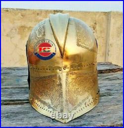 Medieval 14 Gauge Knight New German Sallet Helmet Brass Finish Costume