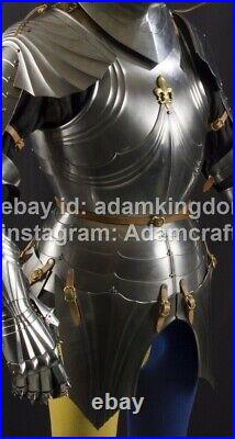 Medieval 16 Gauge Steel Gothic Cuirass XV Ct Knight Breastplate Armor