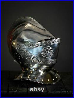 Medieval 18 Gauge Steel Combat ARMET Close Helmet Halloween