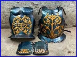 Medieval 18 Gauge Steel French Cuirass Full Embossed Knight Breastplate SCA LARP