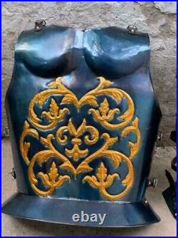 Medieval 18 Gauge Steel French Cuirass Full Embossed Knight Breastplate SCA LARP