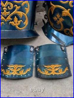 Medieval 18 Gauge Steel French Cuirass Full Embossed Knight Breastplate SCA LARP