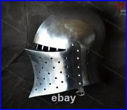 Medieval 18 Gauge Steel Helmet New Templar Knight Helmet Armor Cosplay Replica