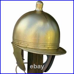 Medieval 18 gauge Steel Roman Montefortino Helmet Halloween LARP SCA