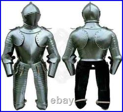 Medieval 18 gauge Steel Trooper Half Body Armour Cuirass Helmet & jacket replica