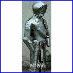 Medieval 18 gauge Steel Trooper Half Body Armour Cuirass Helmet & jacket replica