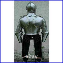 Medieval 18 gauge Steel Trooper Half Body Armour Cuirass Helmet & jacket replica