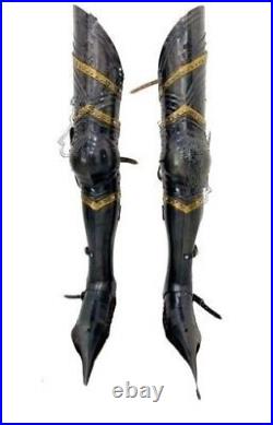 Medieval Armor Gothic Full Leg Guard with Armor Shoes Costume 18 Gauge Steel