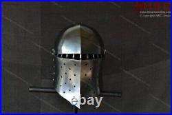 Medieval Armor New Templar Knight Helmet 18 Gauge Steel Helmet