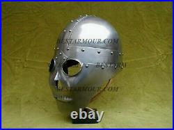 Medieval Armor Viking Skull Helmet 18 Gauge Steel Costume New Style