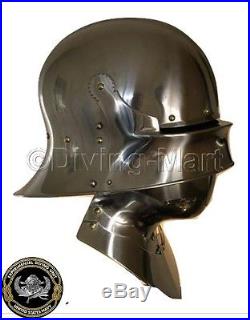 Medieval German Sallet Helmet European Closehelm Collectible Sca 16 gauge