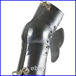 Medieval Imperial Floating Knee Leg Armor- Steel Finish Medieval 18 Gauge Steel