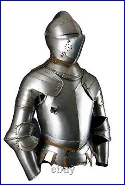 Medieval Knight Plate Armour Suit Battle Warrior Half Body Armour Suit 18 Gauge