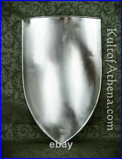 Medieval Left Handed Steel Heater Shield Blank 18 Gauge Steel Battle Ready fr