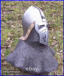 Medieval NEW Combat Jousting Bascinet Helmet 16 Gauge Steel Visor Helmet
