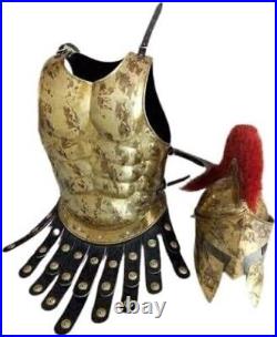 Medieval Roman 18 Gauge Steel Muscle Jacket Breastplate & Spartan Helmet 300 SCA