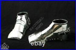 Medieval-Sabatons-Armor-Fighting-Functional-Blunt- Steel Shoes Medieval 18 gauge