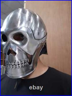 Medieval Steel Armor Skull Helmet 18 Gauge Steel Skull Head Medieval Helmet Gift