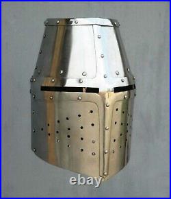 Medieval Vintage Armor Templar Knight Crusader warrior Helmet+Free Stand & Ship