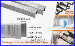 Meite 20 Gauge 1/2-Inch Crown Stainless Upholstery Staples Anti-Rust (5,000)